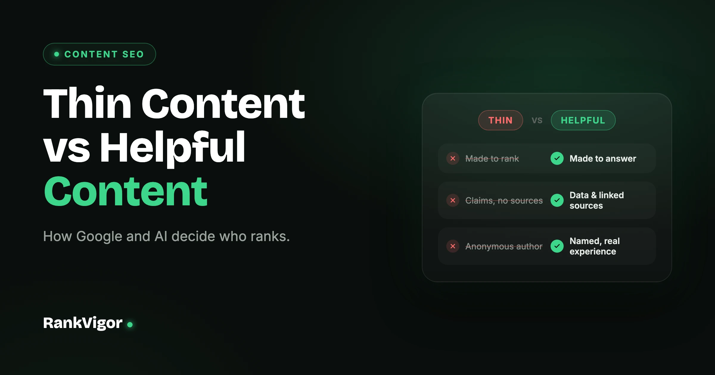 Thin Content vs Helpful Content: How Google and AI Decide Who Ranks — cover